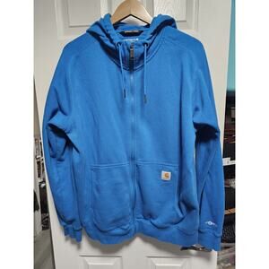 Carhartt Sweater Mens Large Blue Hoodie Outdoor Work Sweatshirt